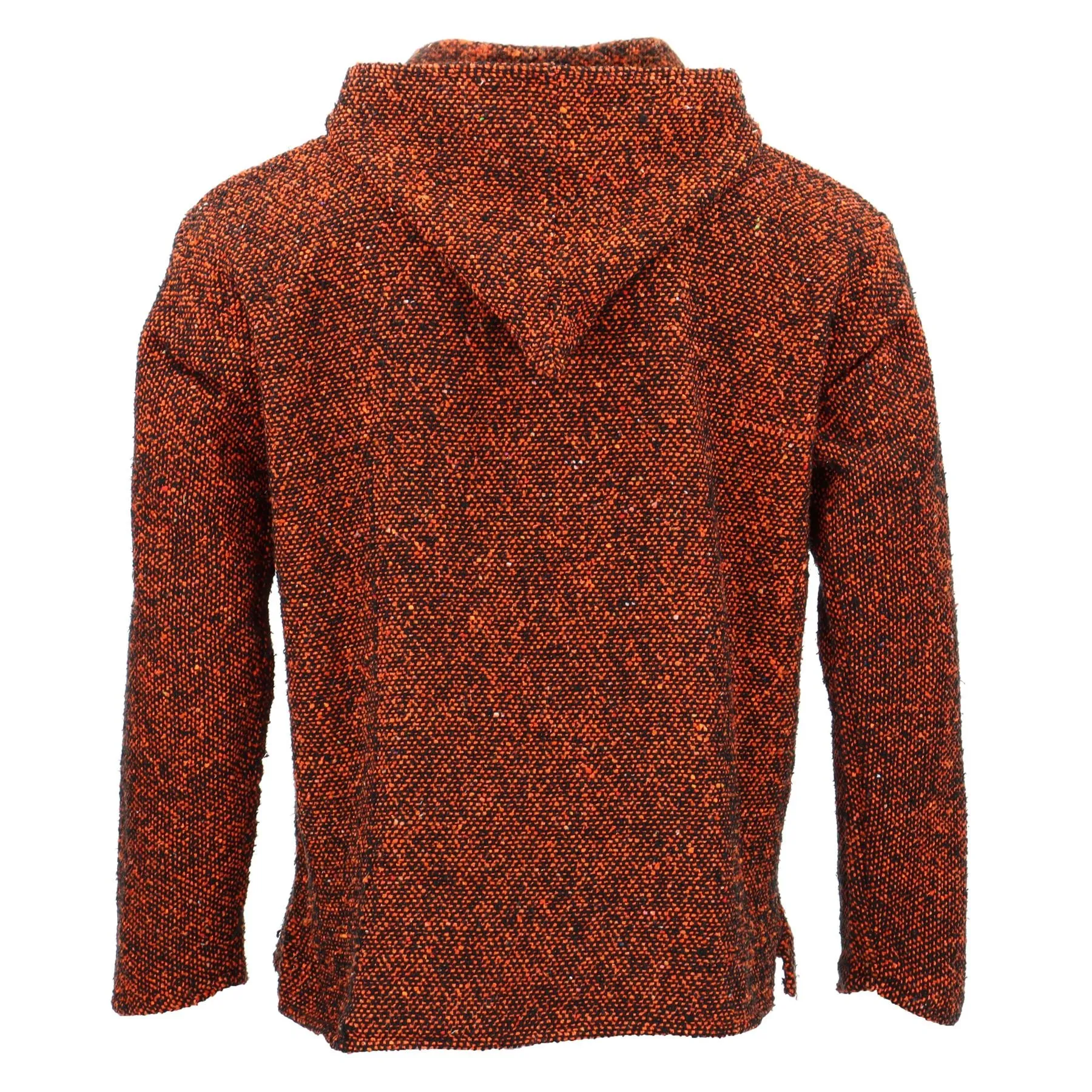 Recycled Mexican Baja Jerga Hoody - Orange Fleck