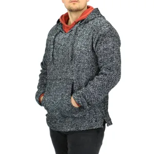 Recycled Mexican Baja Jerga Hoody - White Fleck