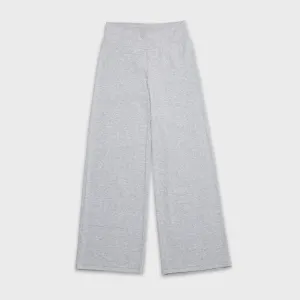Ribbed Open Hem Trousers | Grey Marl