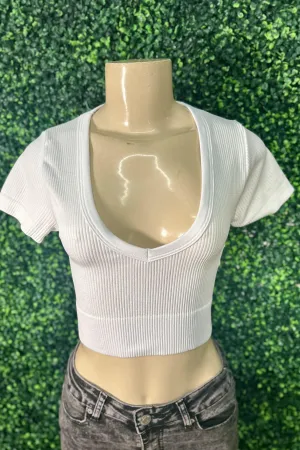 Seamless Wide Deep v Neck Top
