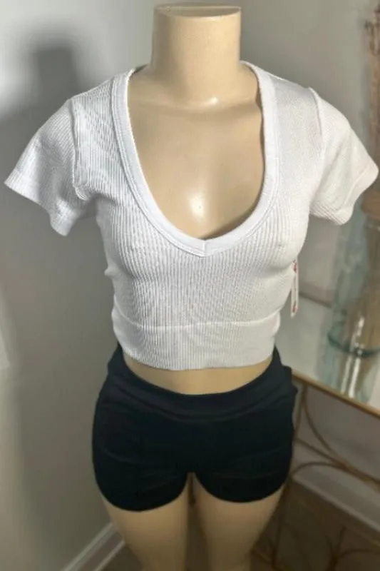 Seamless Wide Deep v Neck Top