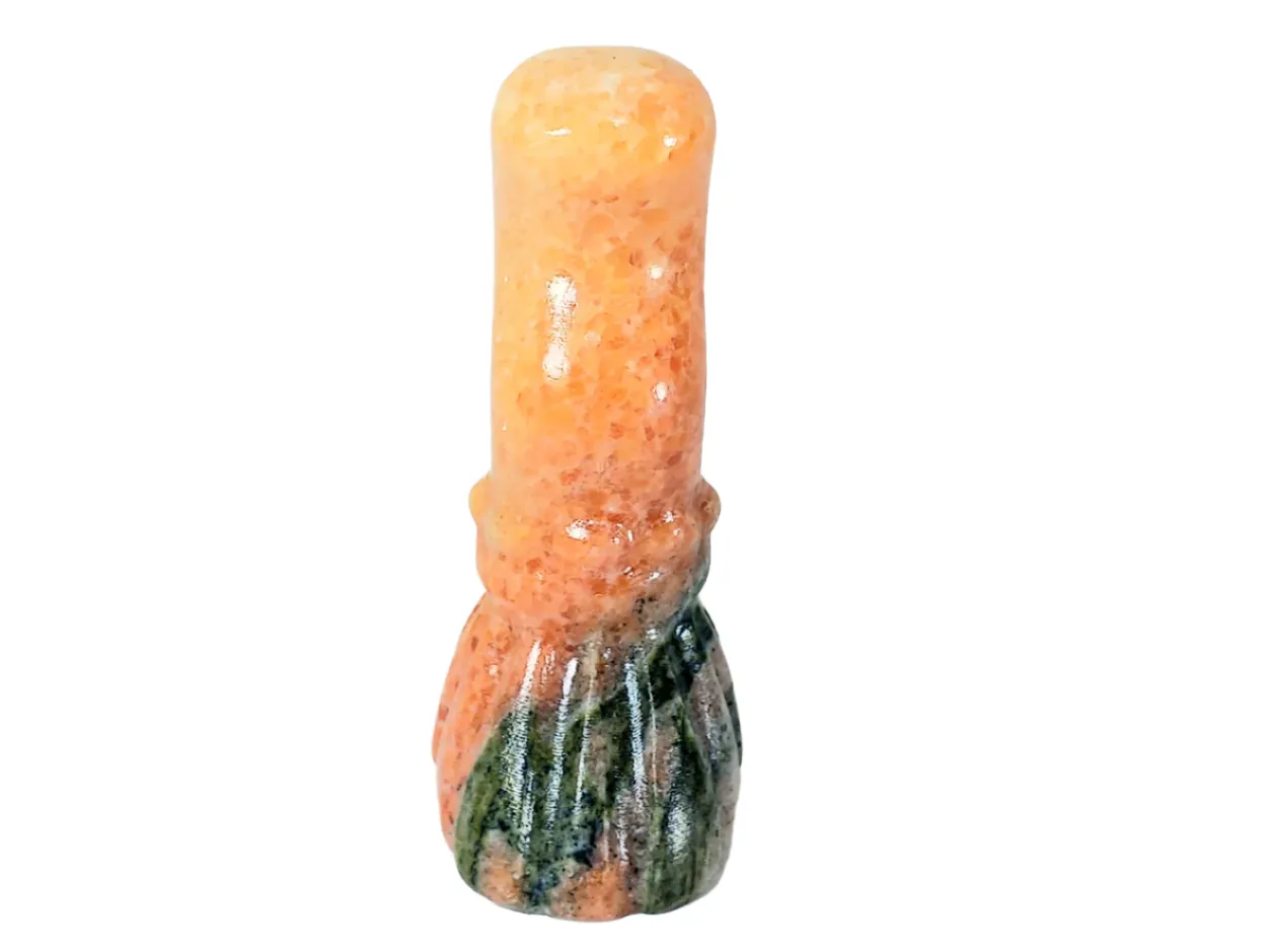 Sunstone Crystal Witch Broom Carving