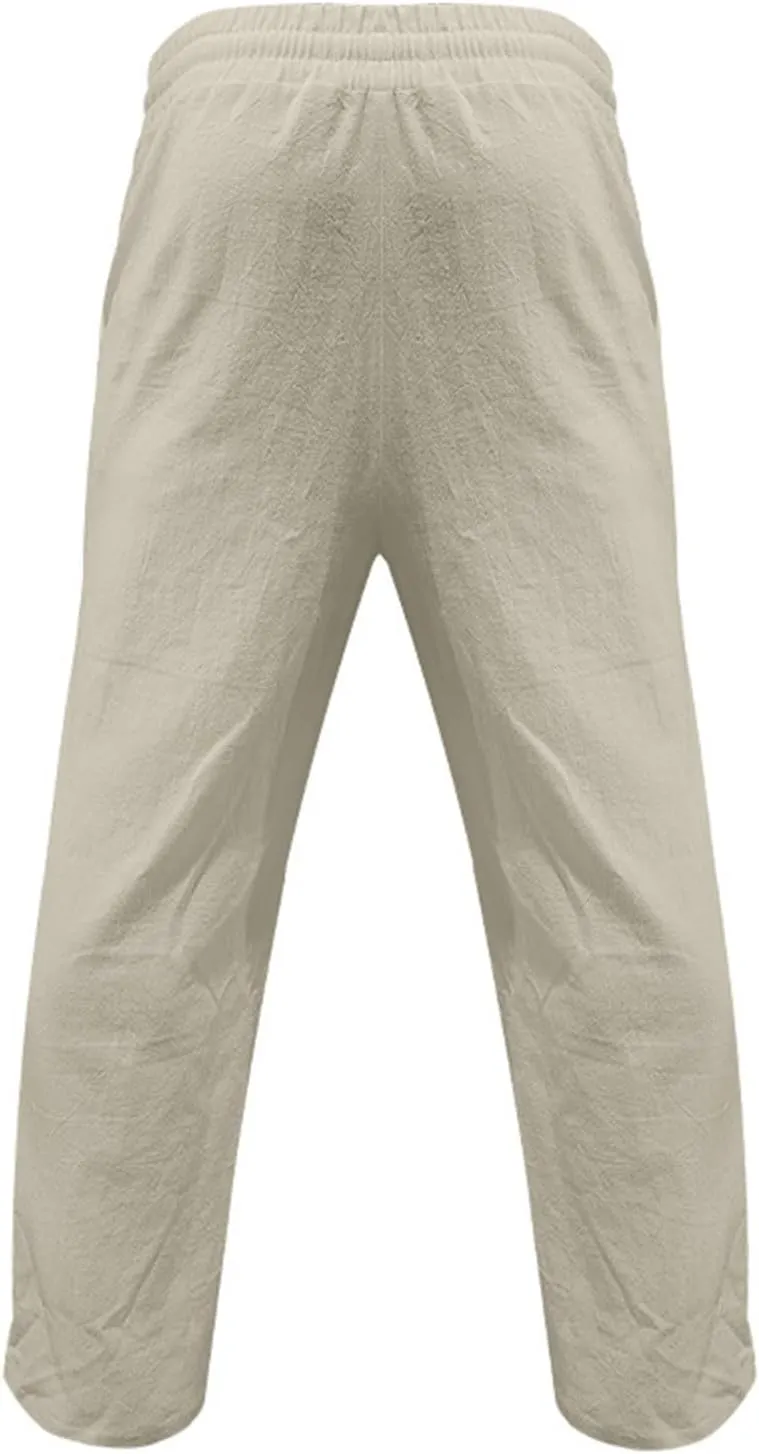 Sweatpants for Men Lounge Cargo Sports Tapered Solid Color Split Ripstop Fitted Elasticated Waist Joggers