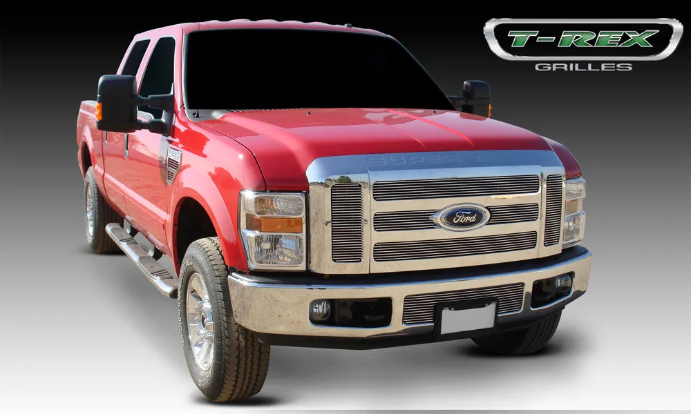 T-REX Billet Series, 6 Piece Overlay Grilles - Polished - 2008-2010 Superduty