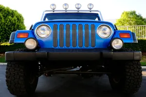 T-REX Billet Series, 7 Piece Bolt On Grilles - Polished - 1997-2006 Jeep TJ