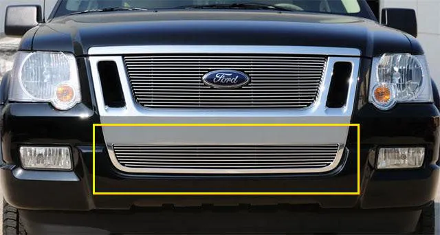 T-REX Billet Series, Bolt On Bumper Grille - Polished - 2006-2010 Explorer