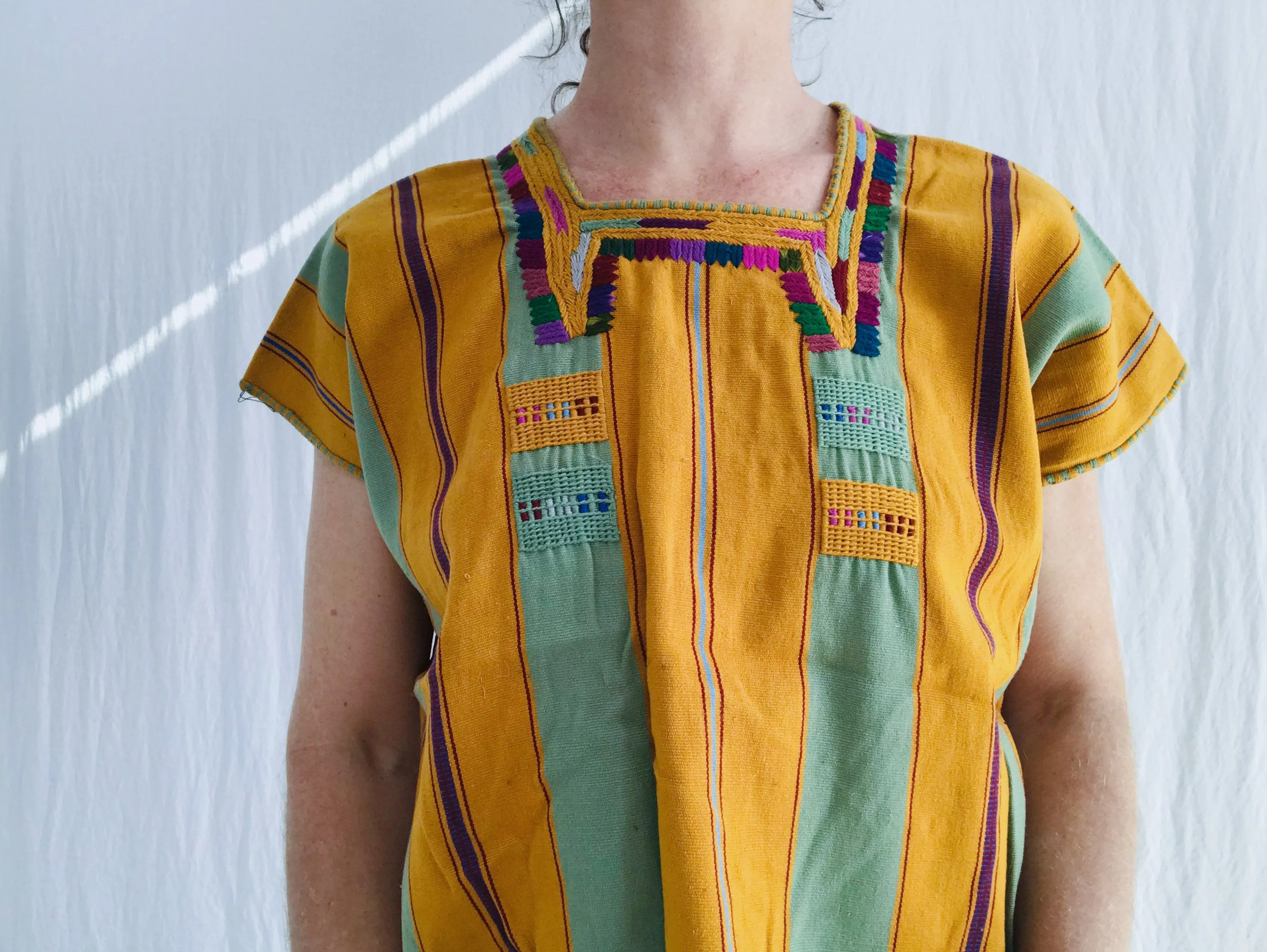 Vintage Oxchuc Mexican Huipil. All Cotton