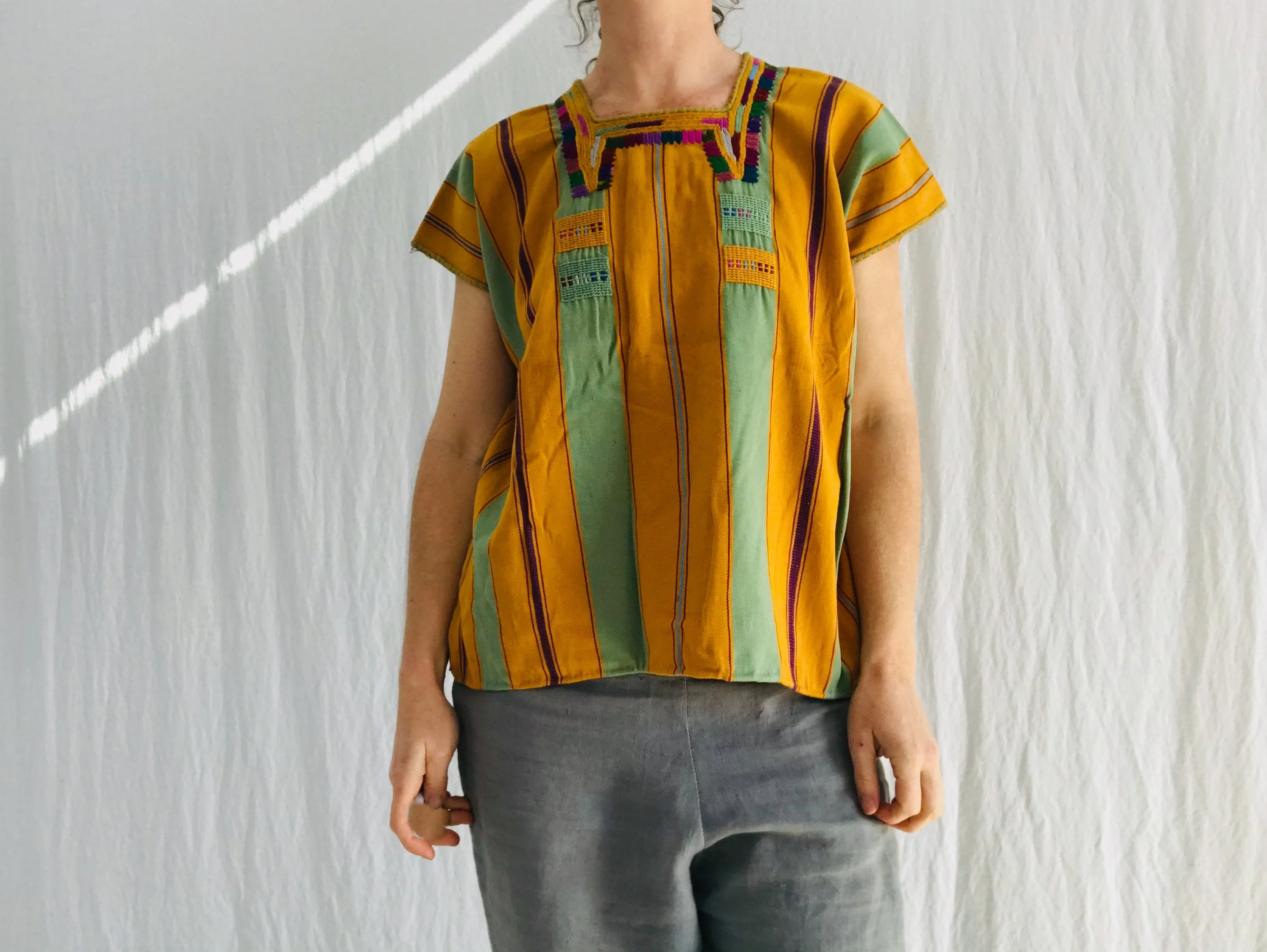 Vintage Oxchuc Mexican Huipil. All Cotton