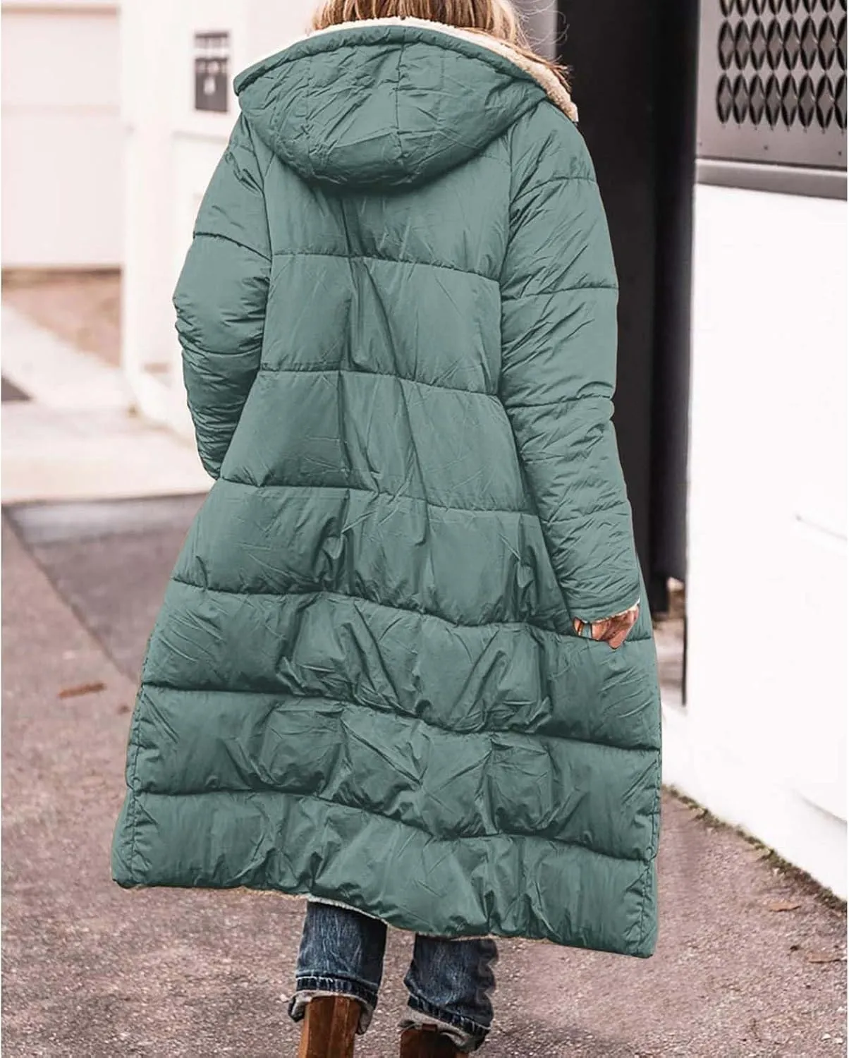 Womens Parka and Long Winter Jackets Double Faced Long Sleeve Hooded Down Jacket Womens Winter Jacket Women'S Winter