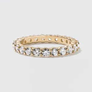 Yellow Gold Diamond Eternity Wedding Band - Polished 2.5mm